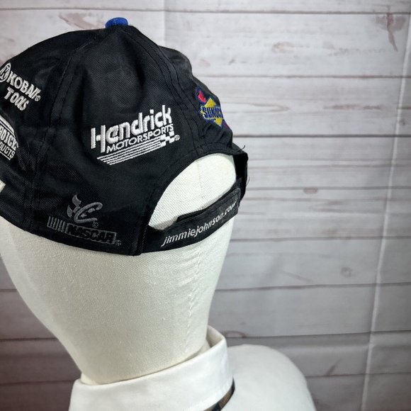 Chase Jimmy Johnson Racing NASCAR Hat Cap Lowes 48 Black Multi Patches strapBack - Picture 4 of 10